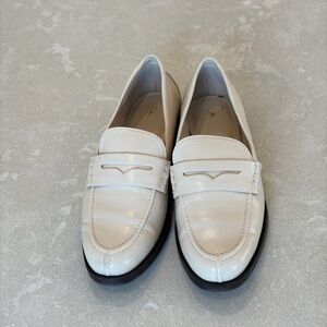 Zara Leather Cream Loafers